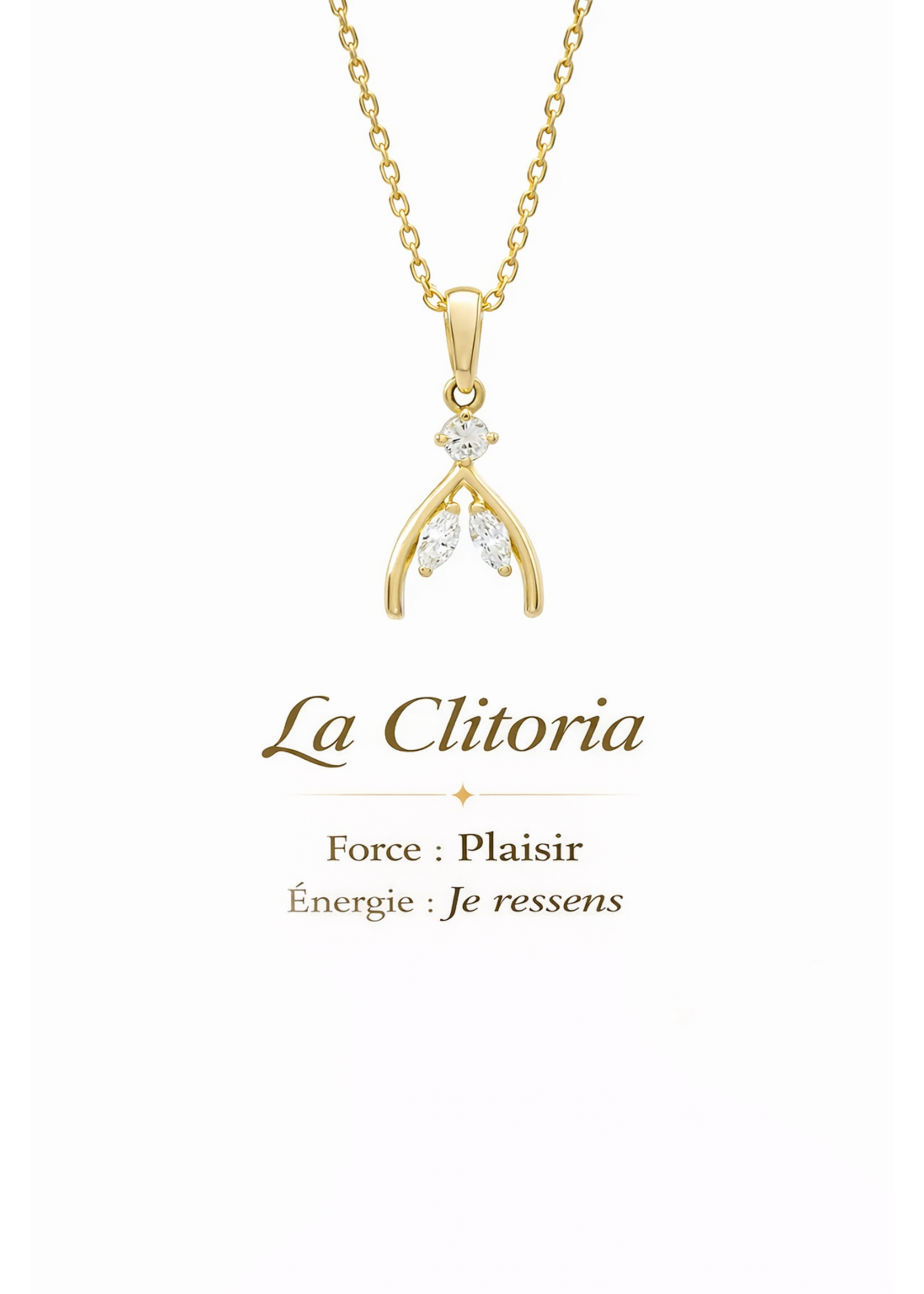 VénÜs «La Clitoria» Pendentif en Or 10K avec diamants recyclés