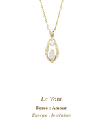 VénÜs «La Yoni» Pendentif avec diamant marquise et perle eau douce 10kY