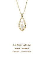 VénÜs «La Maha Yoni» Pendentif en Or Massif avec diamant recyclé et perle d'eau douce