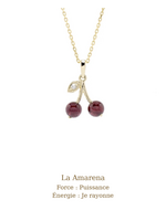 VénÜs « La Amarena » Pendentif en Or 10k avec diamant recyclé et billes de grenats