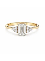 Bague solitaire en Or 14K avec Diamant Emerald de 2 carat