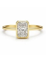Bague solitaire avec diamant Radiant de 2,55 carat en Or 14K