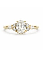 PARÉ Bague solitaire «de rêve» avec diamants Or 14K