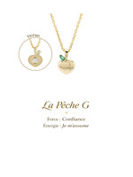 VénÜs «La Pêche G» Pendentif en Or massif avec émeraude et diamant naturels