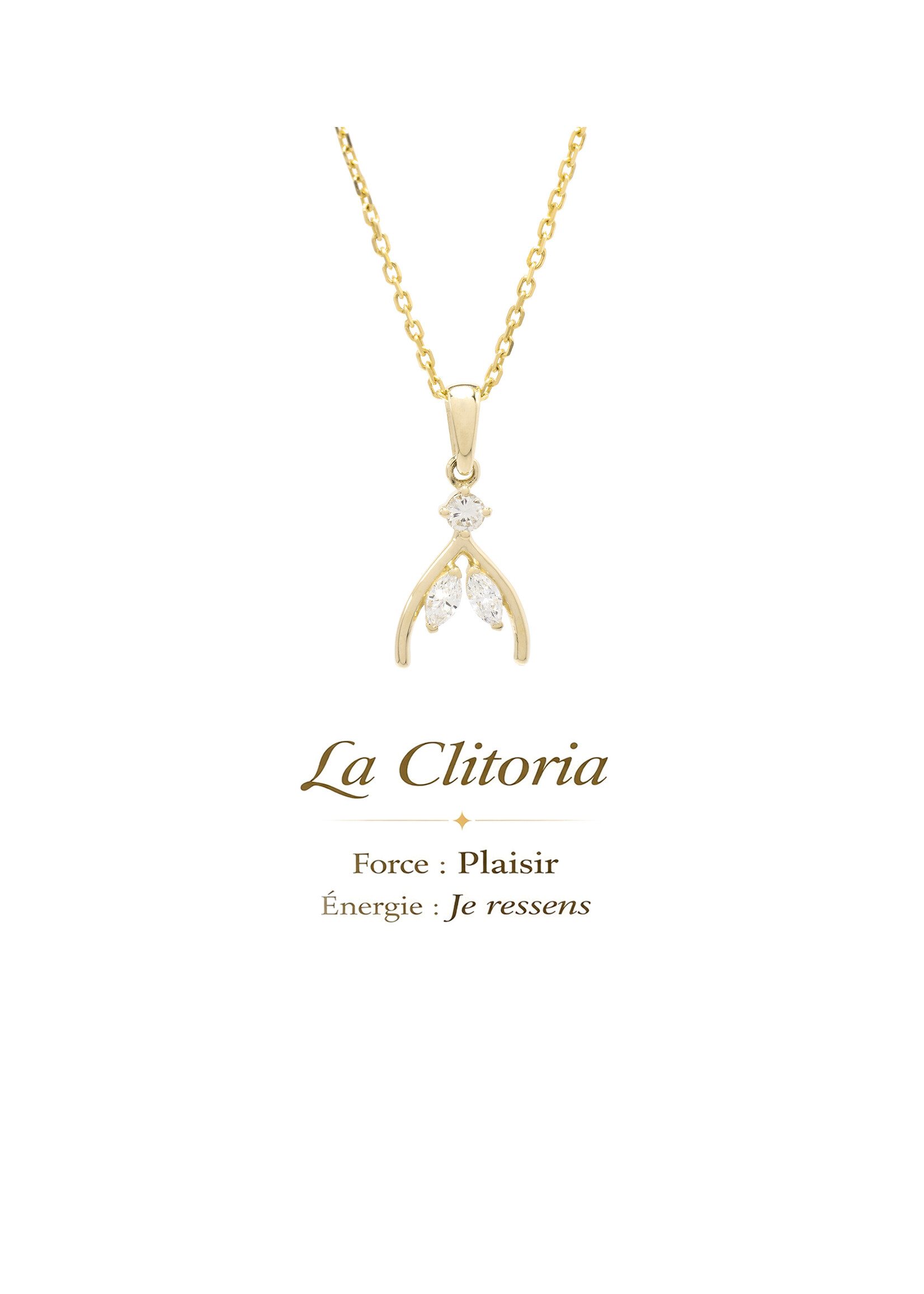 VénÜs «La Clitoria» Pendentif en Or 10K avec diamants recyclés