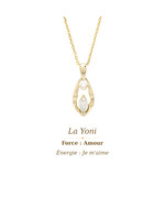 VénÜs «La Yoni» Pendentif avec diamant marquise et perle eau douce 10kY