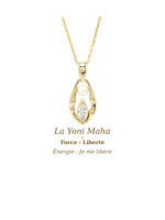 VénÜs «La Maha Yoni» Pendentif en Or Massif avec diamant recyclé et perle d'eau douce