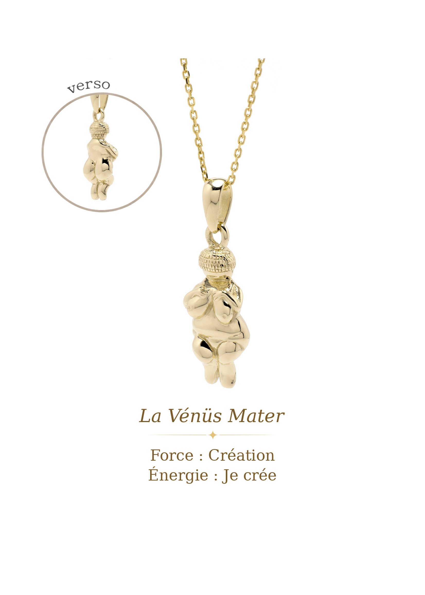 VénÜs « La Vénus Mater »  Pendentif en Or massif