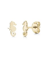 Boucles d'oreilles studs hippocampe steel doré