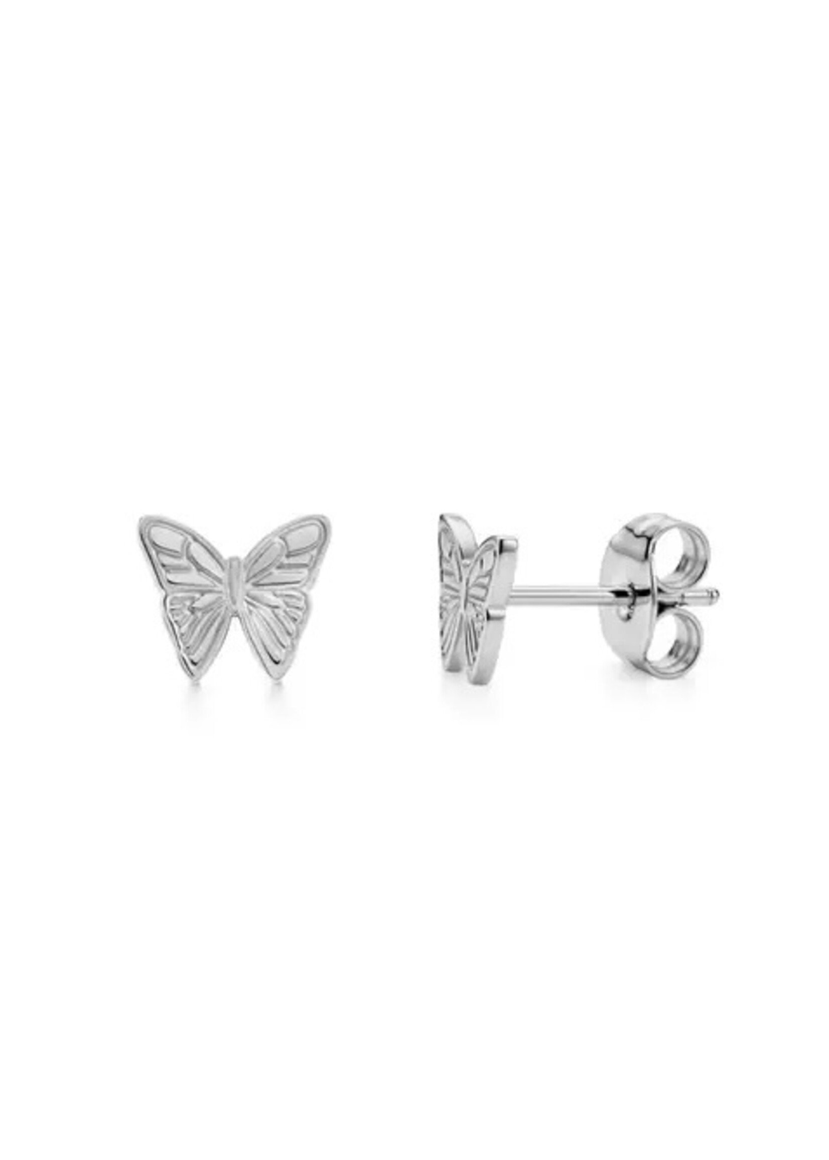Boucles d'oreilles studs papillon steel