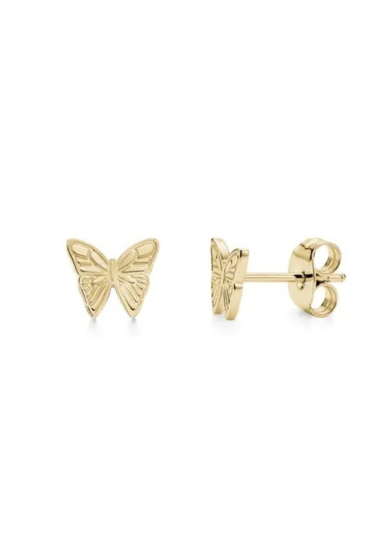 Boucles d'oreilles studs papillon stell doré