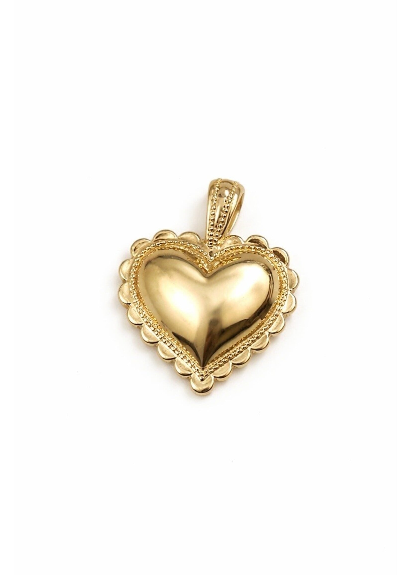 Pendentif '' Vintage '' coeur en Or 10K avec gravure personnalisé à la main