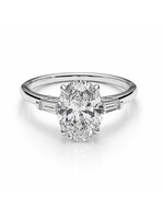 Bague solitaire en Or blanc 14K avec 2.10 carats de diamants
