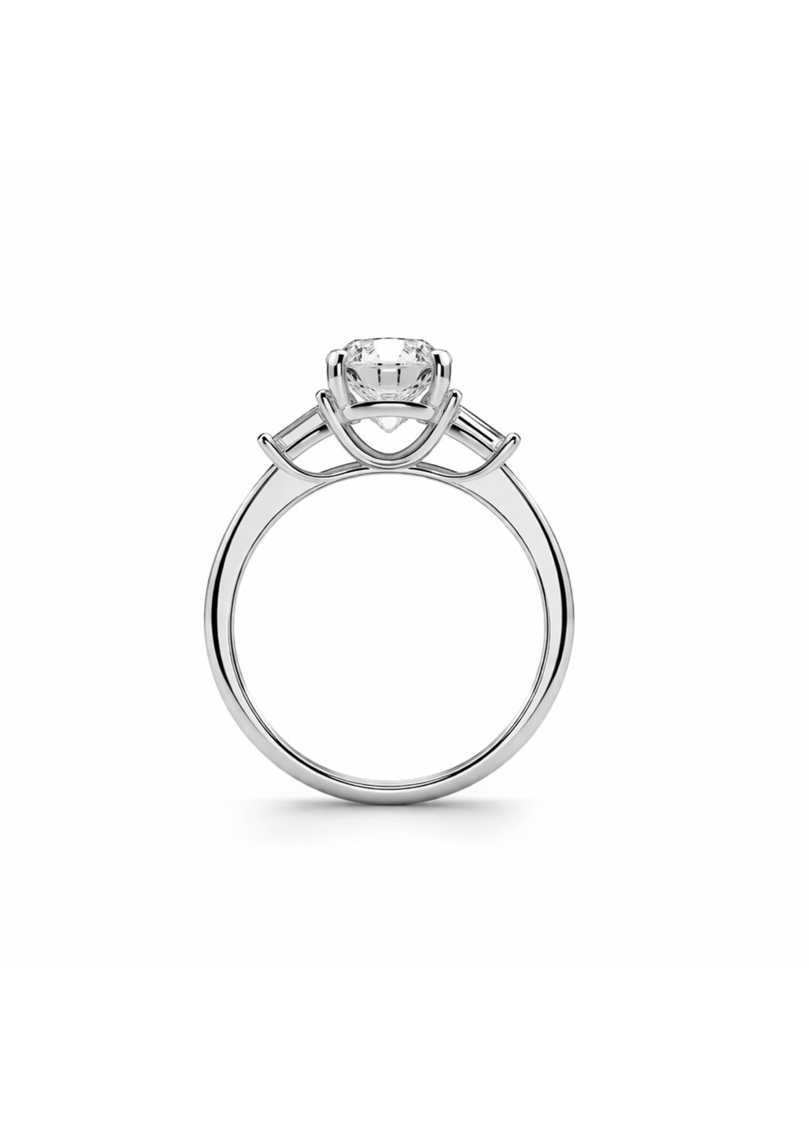 Bague solitaire en Or blanc 14K avec 2.10 carats de diamants