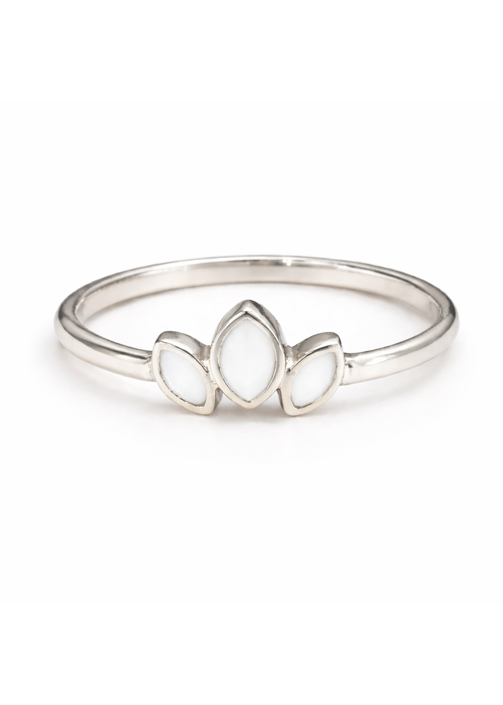 Bague Trinité marquises en Or 10K personnalisée avec Perles de Lait maternel ou Cendres