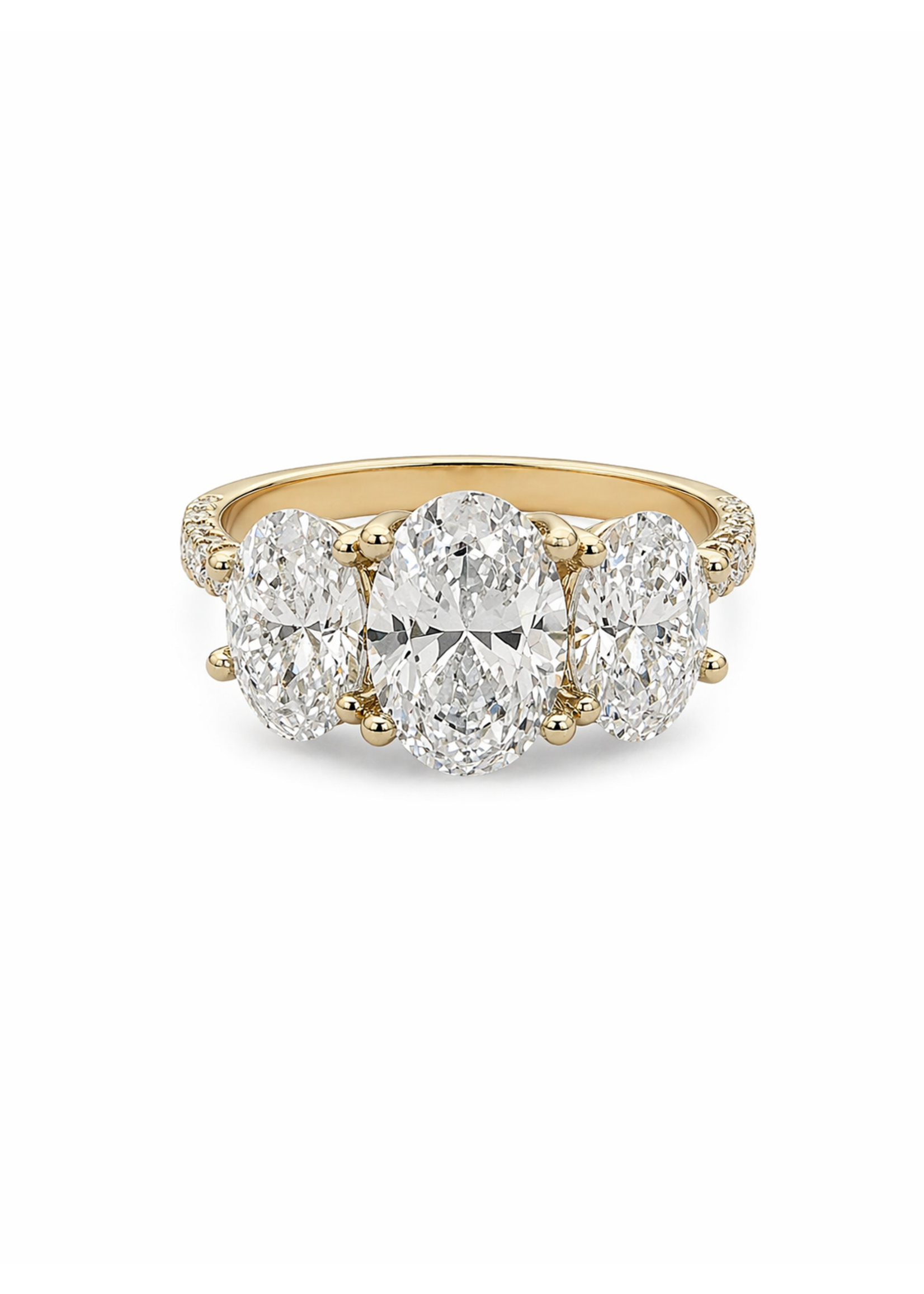 Bague trinité avec 4,50 carat de diamants en Or jaune 14K