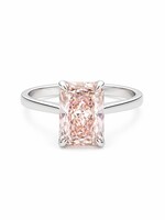 Bague solitaire avec diamant rose de 3 carat en Or blanc 14K