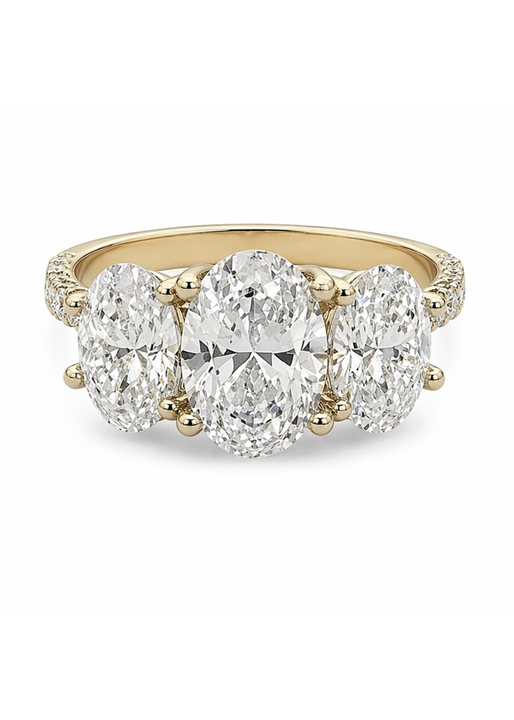 Bague trinité avec 4,50 carat de diamants en Or jaune 14K