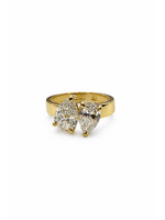 Bague Toi & Moi 10k 1ct + 1.5ct Lab Laeticia
