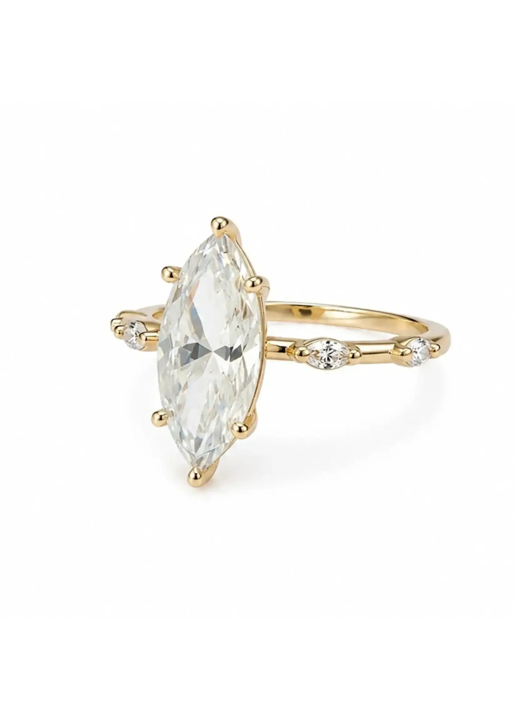 Commande spéciale - La marquise en Or 14K avec diamant marquise de 3 carats