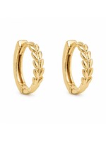 PARÉ Boucles d'oreilles Huggies Feuille Or 10K