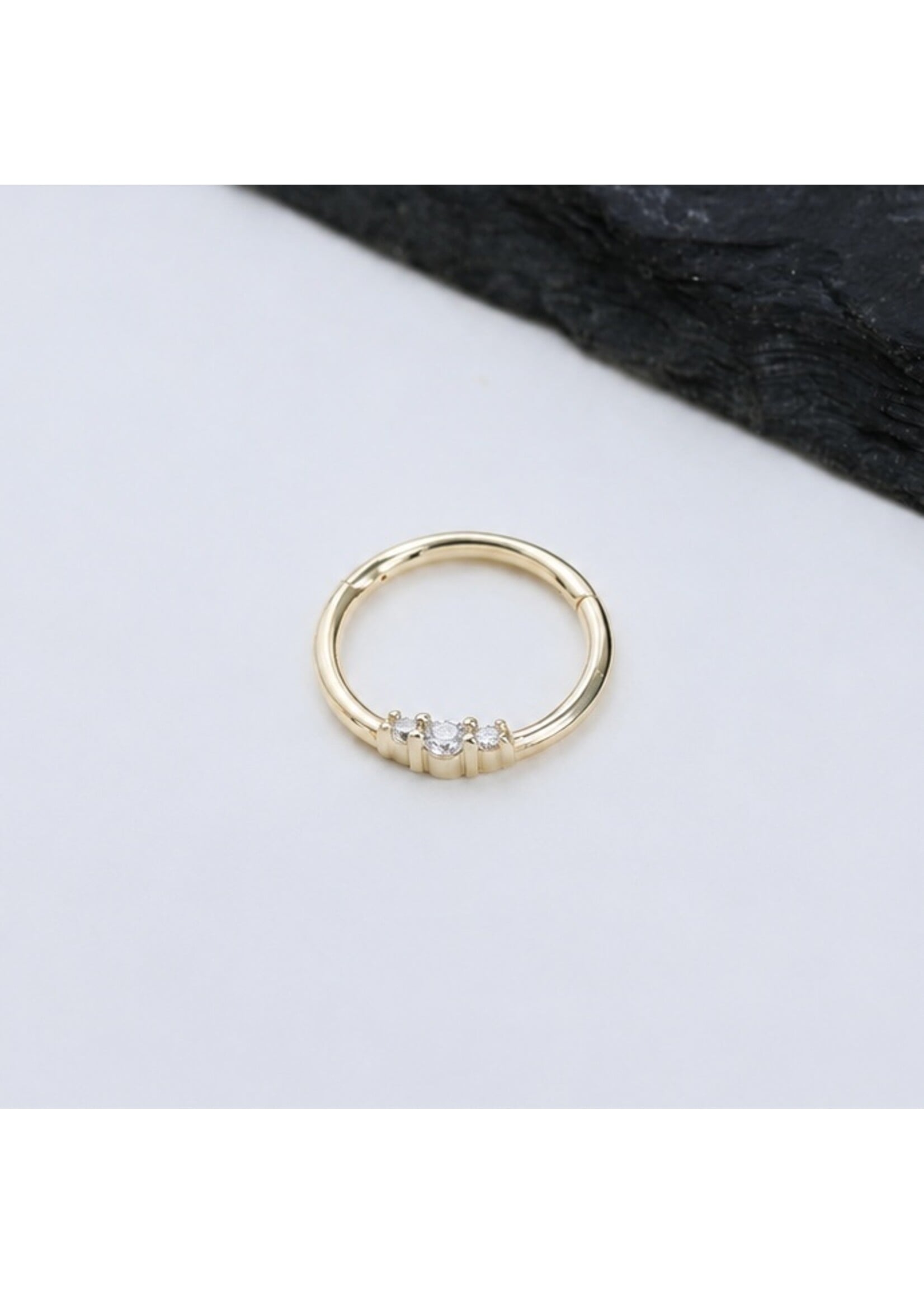 Bijou de nez ou cartilage trinité en Or 14K