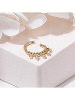 Bijou de nez ou cartilage en Or 14K avec pierres pendantes