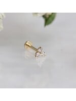 Bijou d’oreille pour hélix/tragus triangle en Or 14K