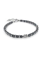 Bracelet avec billes en hématite et stainless steel