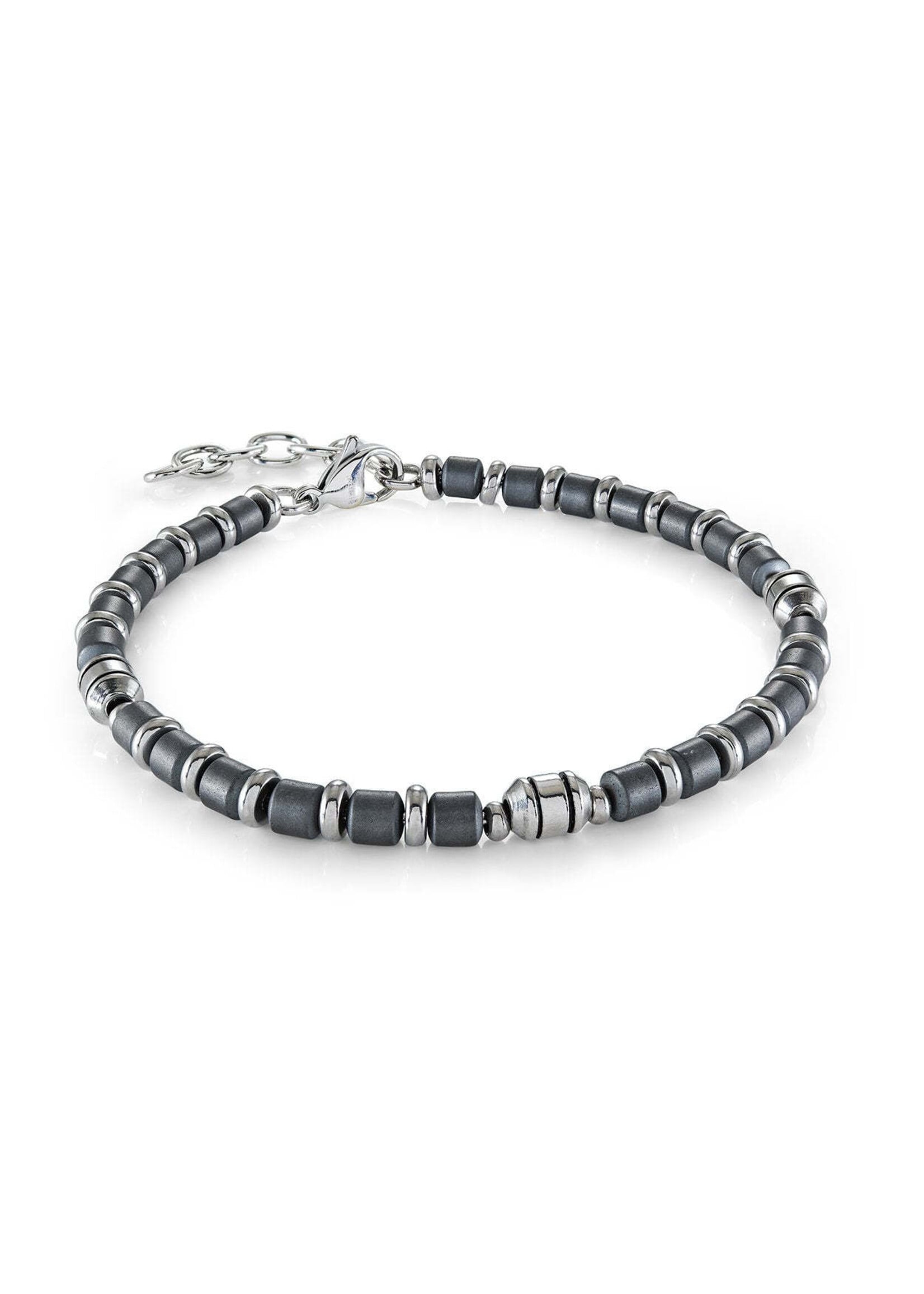 Bracelet avec billes en hématite et stainless steel