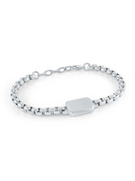 Bracelet «David Yurman» round box en stainless steel avec plaque pour gravure mm 7.5po + 1po SMB650