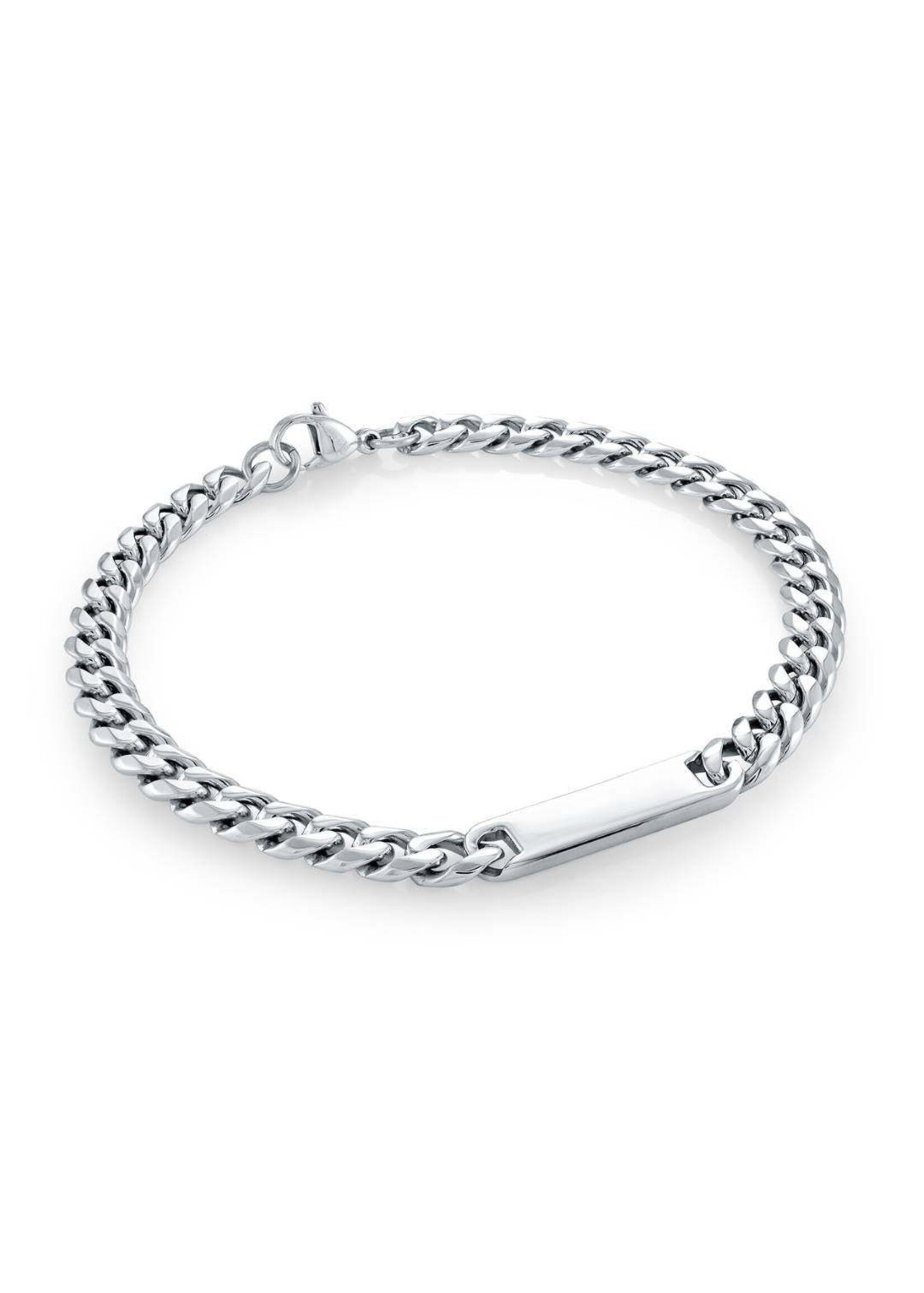 Bracelet gourmette en stainless steel avec plaque pour gravure