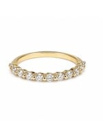 Jonc semi-éternité en or 14K avec diamants
