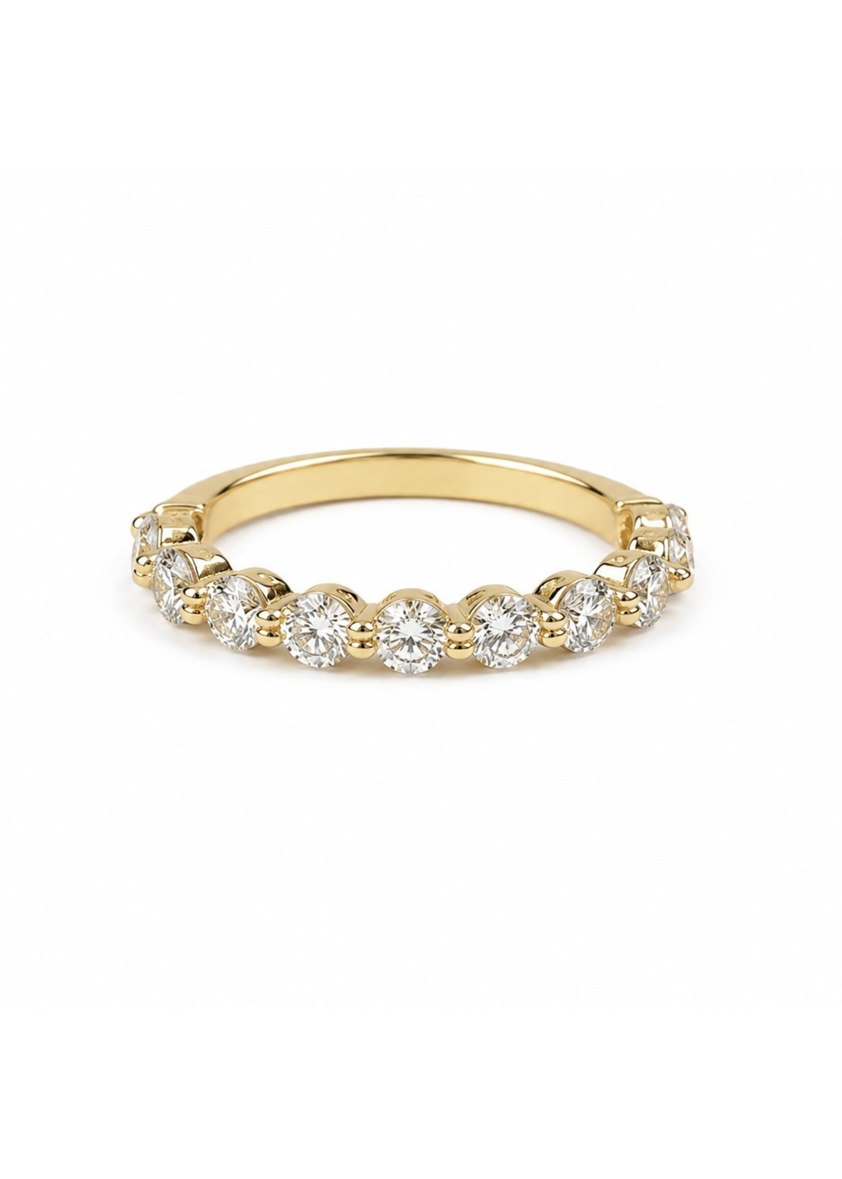 Jonc semi-éternité «Bubble» en or 14K avec diamants