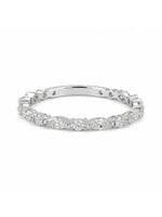 Jonc semi-éternité en Or 18K avec diamants marquises et ronds