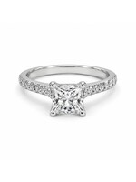 PARÉ Bague solitaire en Or 10K avec diamant princesse