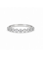 Jonc semi-éternité «Bubble» en or blanc 14K avec diamants