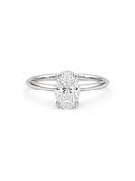 Bague solitaire en Or 14K avec diamant ovale