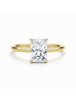 Bague solitaire en Or 14K avec diamant  «radiant cut»