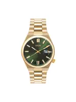 Montre Fiori or et vert émeraude