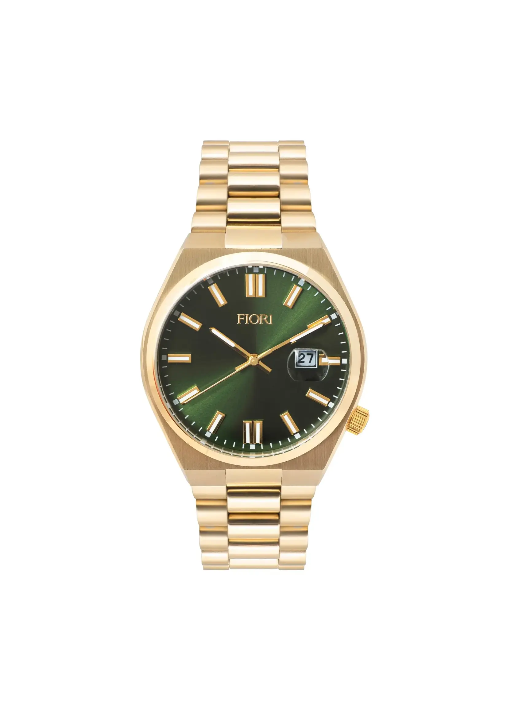 Montre Fiori or et vert émeraude