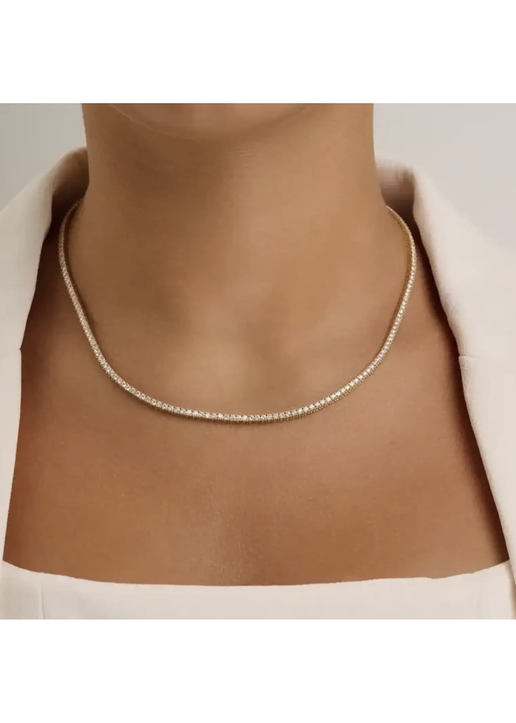 PARÉ Collier ''Alicia'' tennis avec 5.75 carat de diamants  en Or 14K