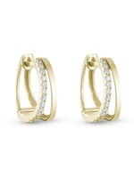 Boucles d'oreilles Huggies double en Or 10K avec diamants