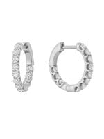 Boucles d'oreilles Huggies en Or blanc 14K avec 1 carat de diamants