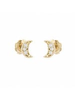PARÉ Boucles d'oreilles pour enfants demi-lune en Or 10K