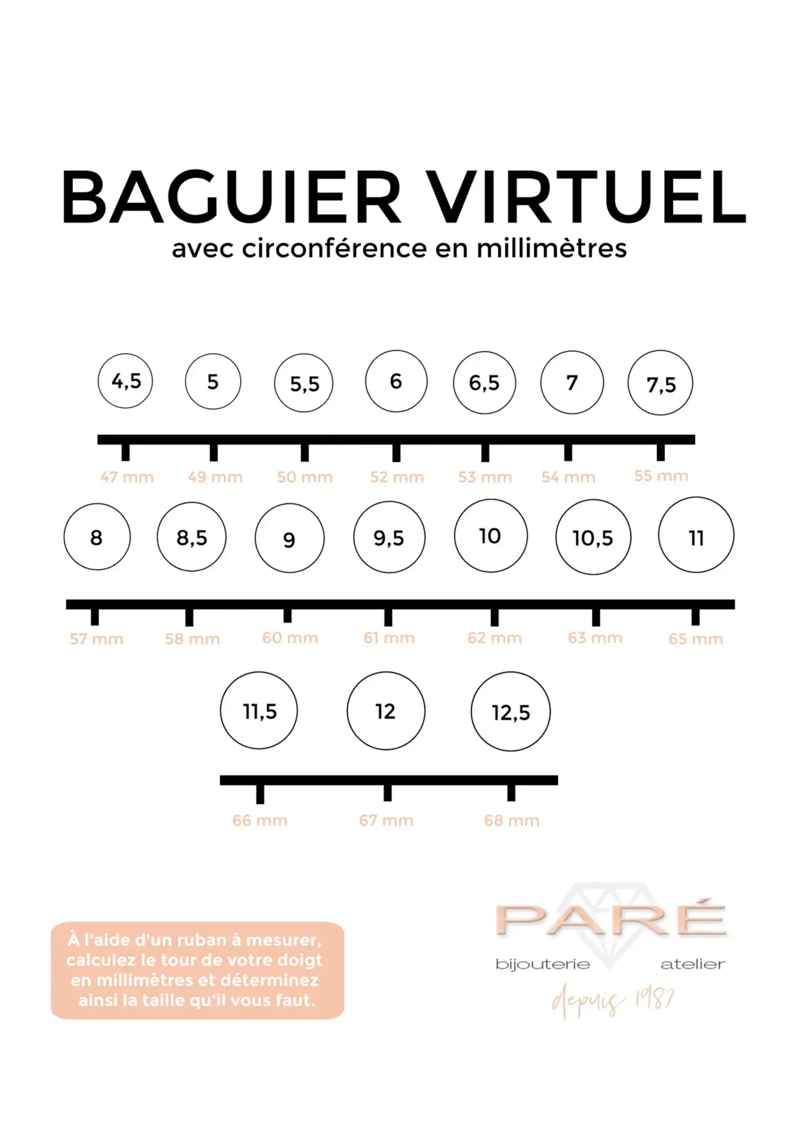 PARÉ Bague solitaire princesse anneau perlé en Or 10K