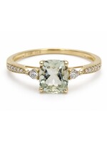 Bague solitaire en Or 10K avec Quartz et diamants naturels
