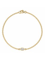 Bracelet réversible forçat en Or 10K avec 0.25ct de diamants - marquise