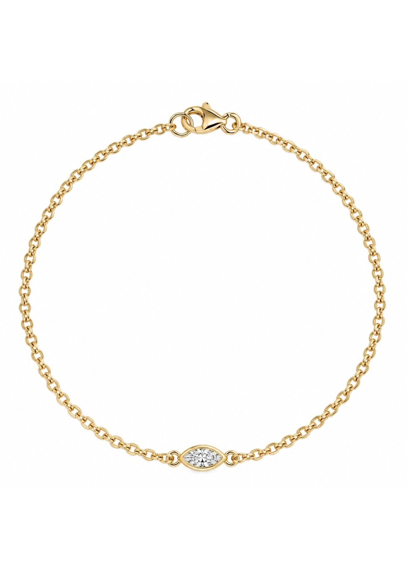 Bracelet réversible forçat en Or 10K avec 0.25ct de diamants - marquise