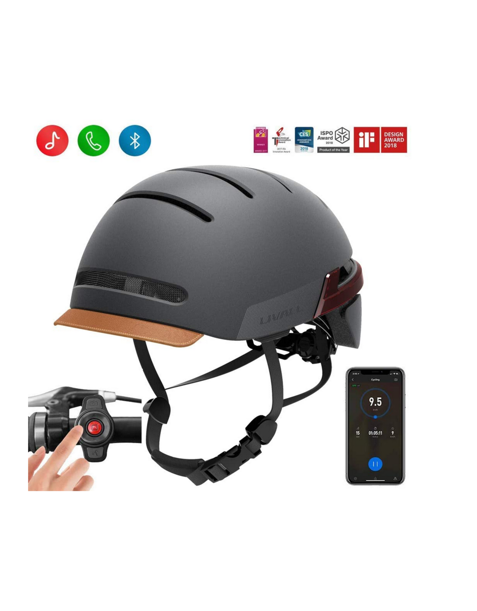 Livall LIVALL Graphite Black BH51M ONE SIZE(56-62) - no packaging